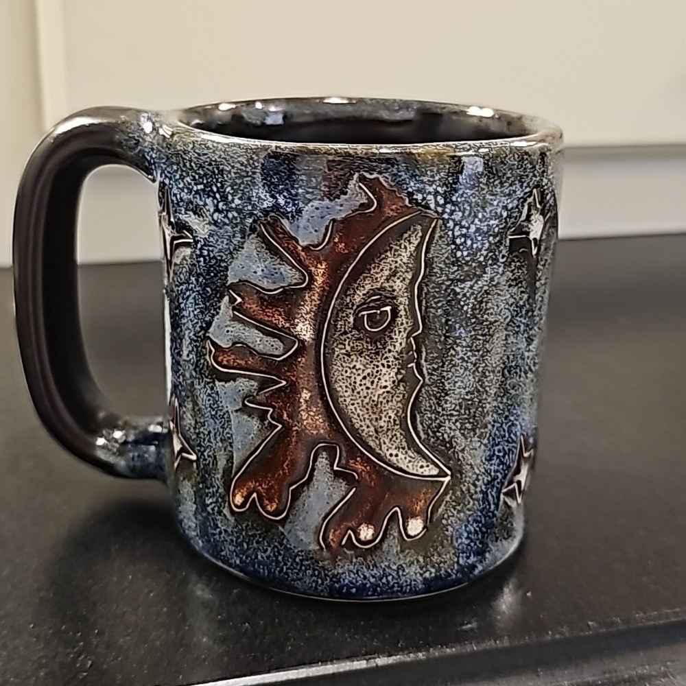 Mara Stoneware Blue Celestial Signed Mug - Size 16 oz - Picture 4 of 8